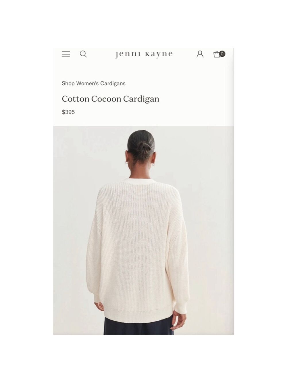 NWT Jenni Kayne Cotton Cocoon Cardigan Ivory XS (Fits up to xl!) - Picture 3 of 6